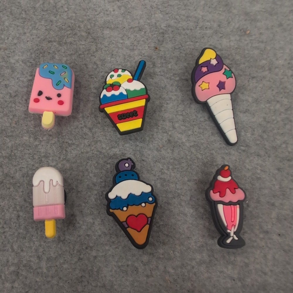 Unbranded Ice Cream Popsicle Shoe Charms Set of 6 Multi Color Clog Accessories - Picture 1 of 1
